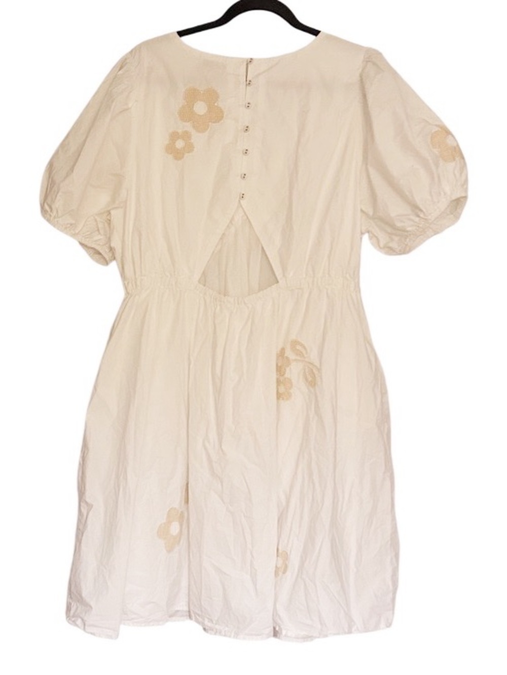 Madewell Annamarie Mini Dress Size 16 W White Embroidered Cutout MSRP 128.00 - Picture 5 of 14